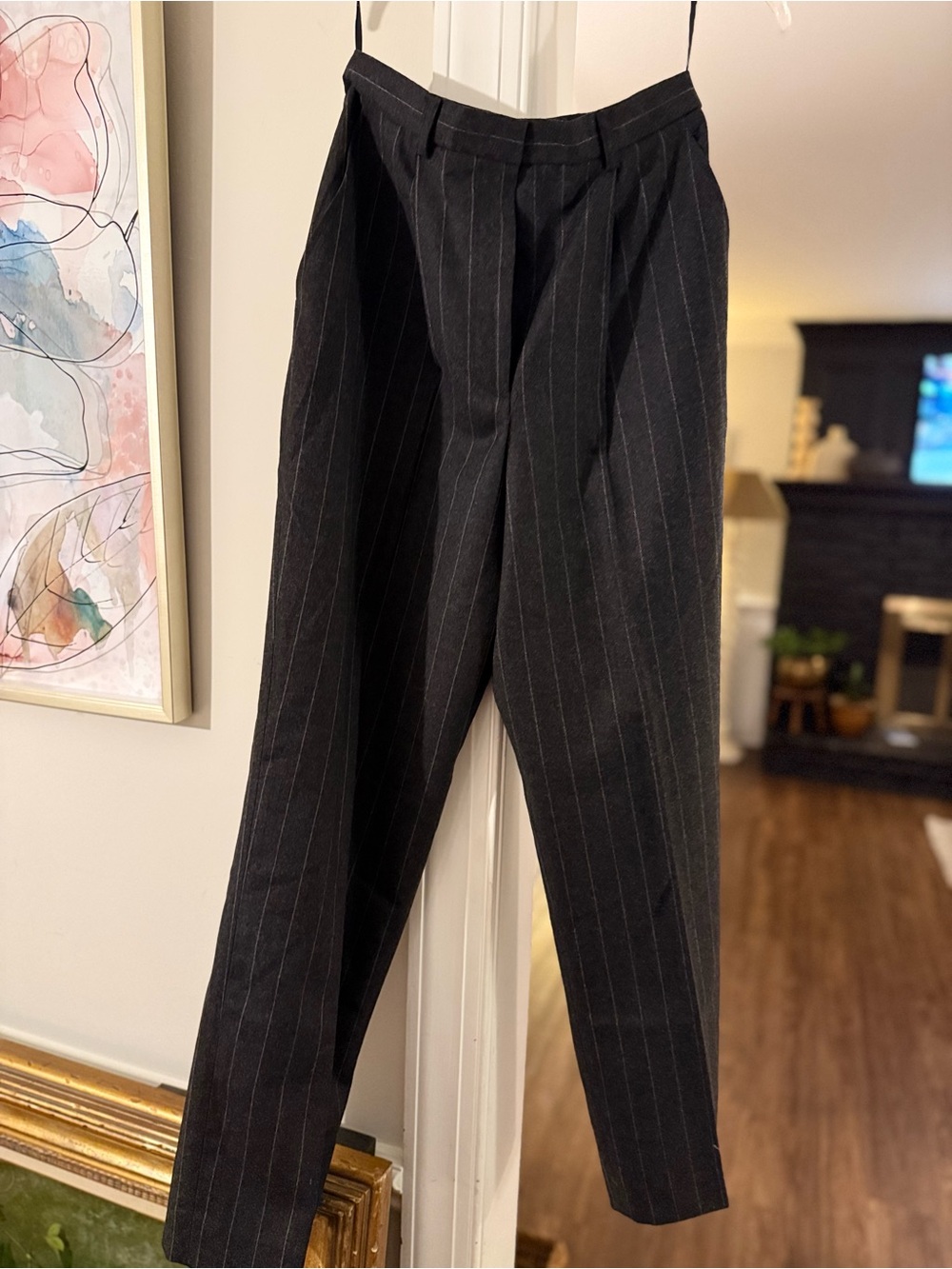 Ralph Lauren Charcoal Pinstripe Dress Pants